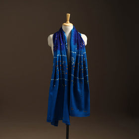 Kutch mirror work handwoven bandhani bagida woolen shawl 03