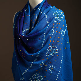 Kutch mirror work handwoven bandhani bagida woolen shawl 03