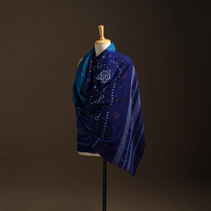 Kutch mirror work handwoven bandhani bagida woolen shawl 07