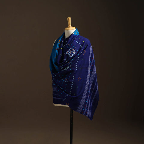 Kutch mirror work handwoven bandhani bagida woolen shawl 07