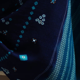 Kutch mirror work handwoven bandhani bagida woolen shawl 17