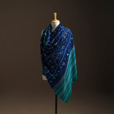 Kutch mirror work handwoven bandhani bagida woolen shawl 20