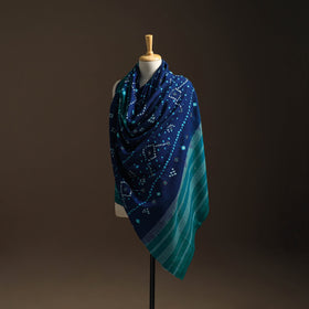 Kutch mirror work handwoven bandhani bagida woolen shawl 20