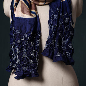 Kutch modal silk clamp dyed bandhani shibori stole 02