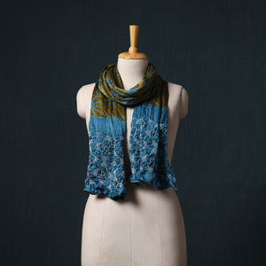 Kutch modal silk clamp dyed bandhani shibori stole 08