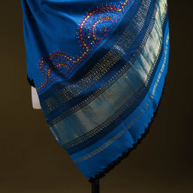 Blue - kutch neran hand embroidery mirror work woollen