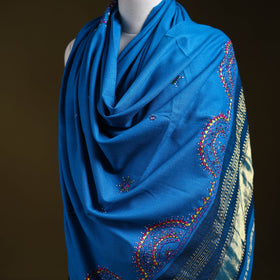 Blue - kutch neran hand embroidery mirror work woollen