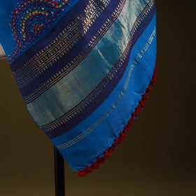 Blue - kutch neran hand embroidery mirror work woollen