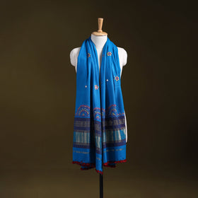 Blue - kutch neran hand embroidery mirror work woollen