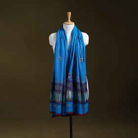 Blue - kutch neran hand embroidery mirror work woollen