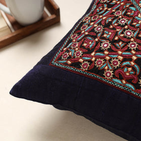 Buy Blue Kutch Pakko Hand Embroidery Silk Cushion Cover