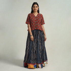 Blue - kutch printed 24 kali cotton long skirt 13