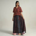 Blue - kutch printed 24 kali cotton long skirt 28