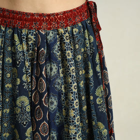 Blue - kutch printed 24 kali cotton long skirt 48