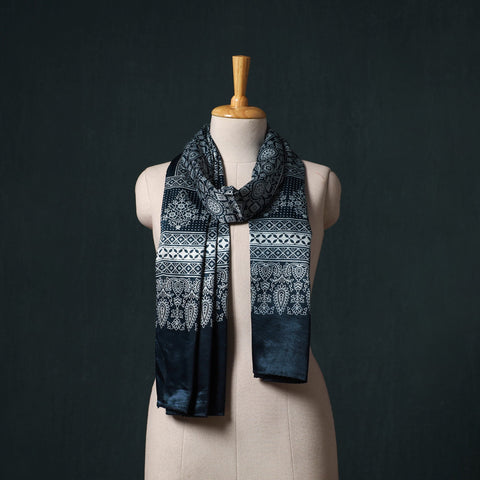 Kutch printed mashru silk stole 35 - handcrafted