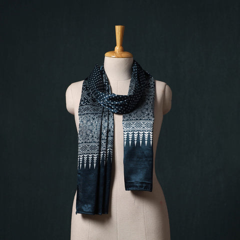 Kutch printed mashru silk stole 41 - handcrafted