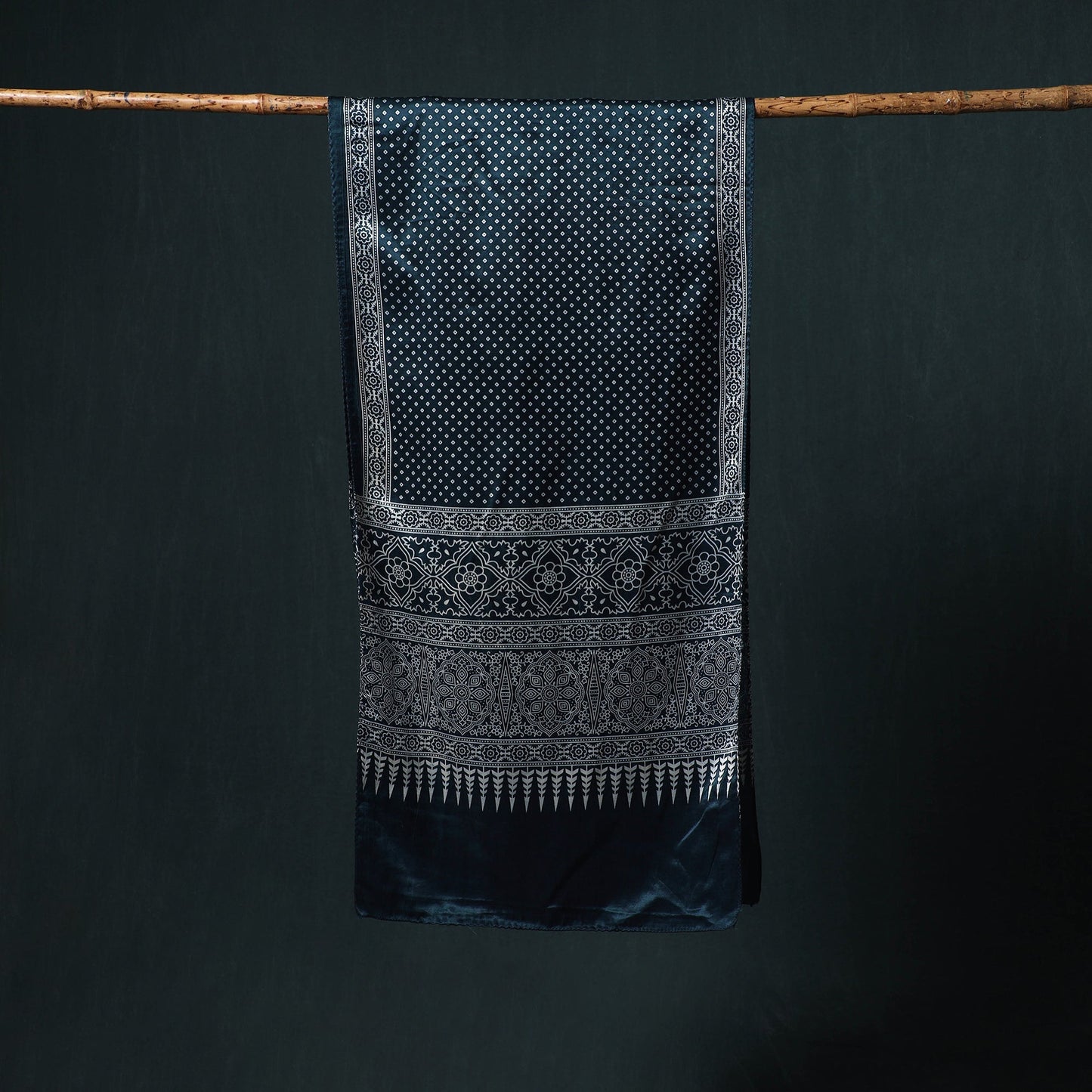 Kutch printed mashru silk stole 41 - handcrafted