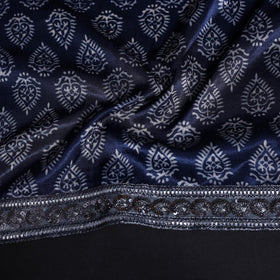 Kutch printed modal silk blouse piece with lace work 01