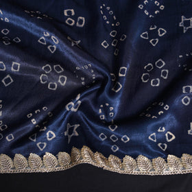 Kutch printed modal silk blouse piece with lace work 07