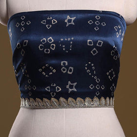 Kutch printed modal silk blouse piece with lace work 07