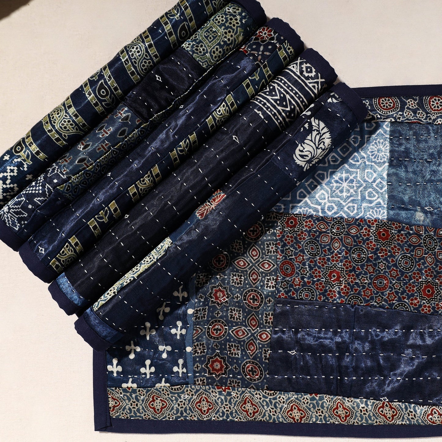  Blue Tagai Embroidery Table Mats