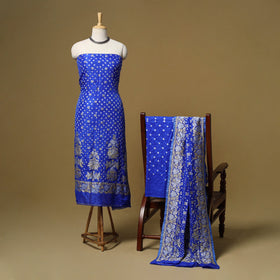 Kutch tie-dye bandhani dupion silk zari work 3pc unstitched