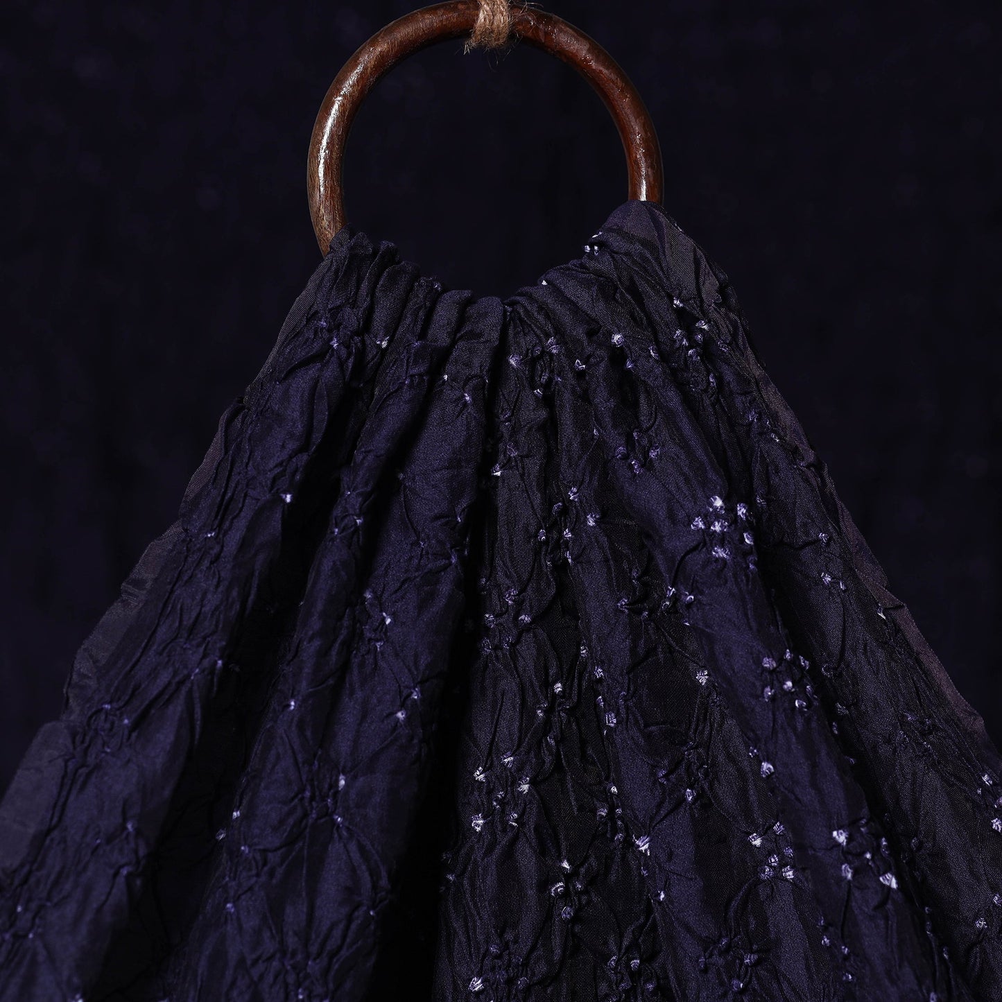 Blue - kutch tie-dye chanderi silk bandhani fabric 12