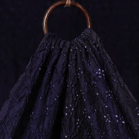 Blue - kutch tie-dye chanderi silk bandhani fabric 12