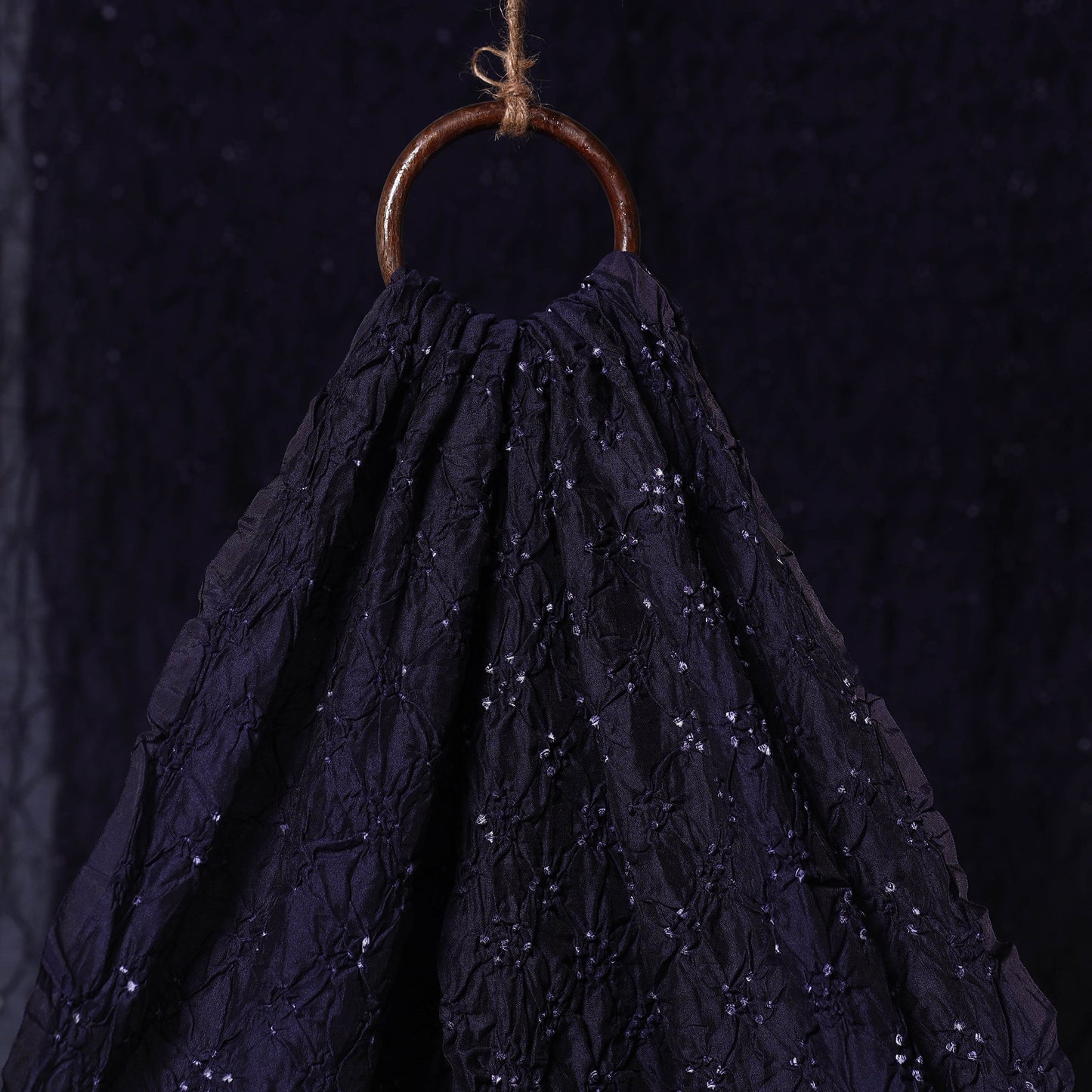 Blue - kutch tie-dye chanderi silk bandhani fabric 12