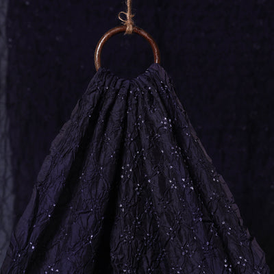 Blue - kutch tie-dye chanderi silk bandhani fabric 12