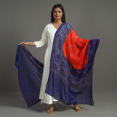 Blue - Kutch Tie-Dye Cotton Bandhani Dupatta 01