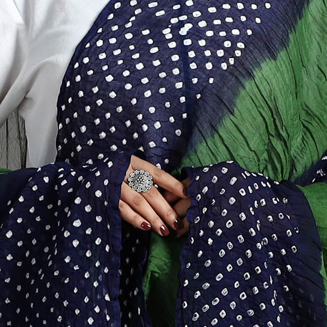 Shop Authentic Blue Bandhani Cotton Dupatta Online