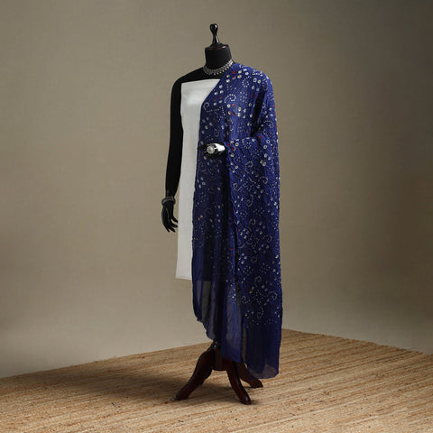 Kutch tie-dye cotton bandhani dupatta 91 - handcrafted