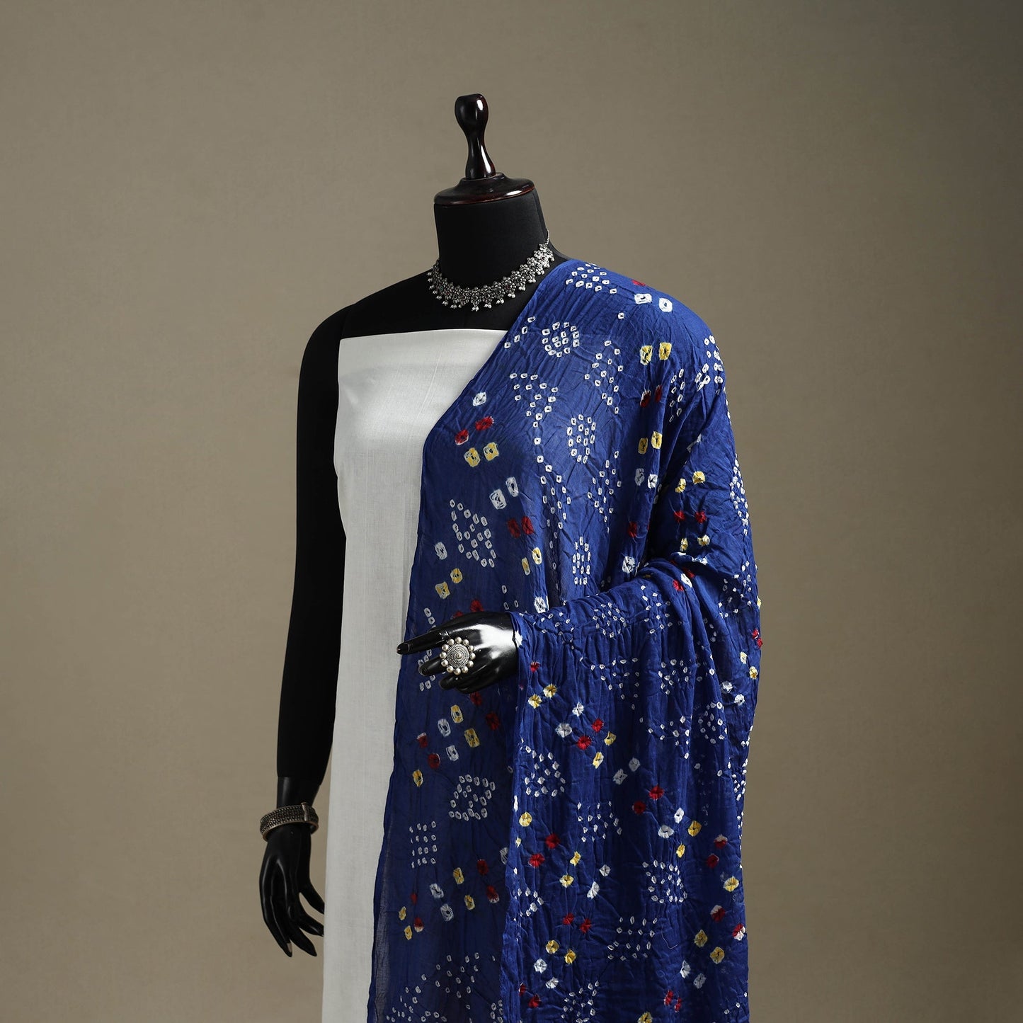 Kutch tie-dye cotton bandhani dupatta 99 - handcrafted