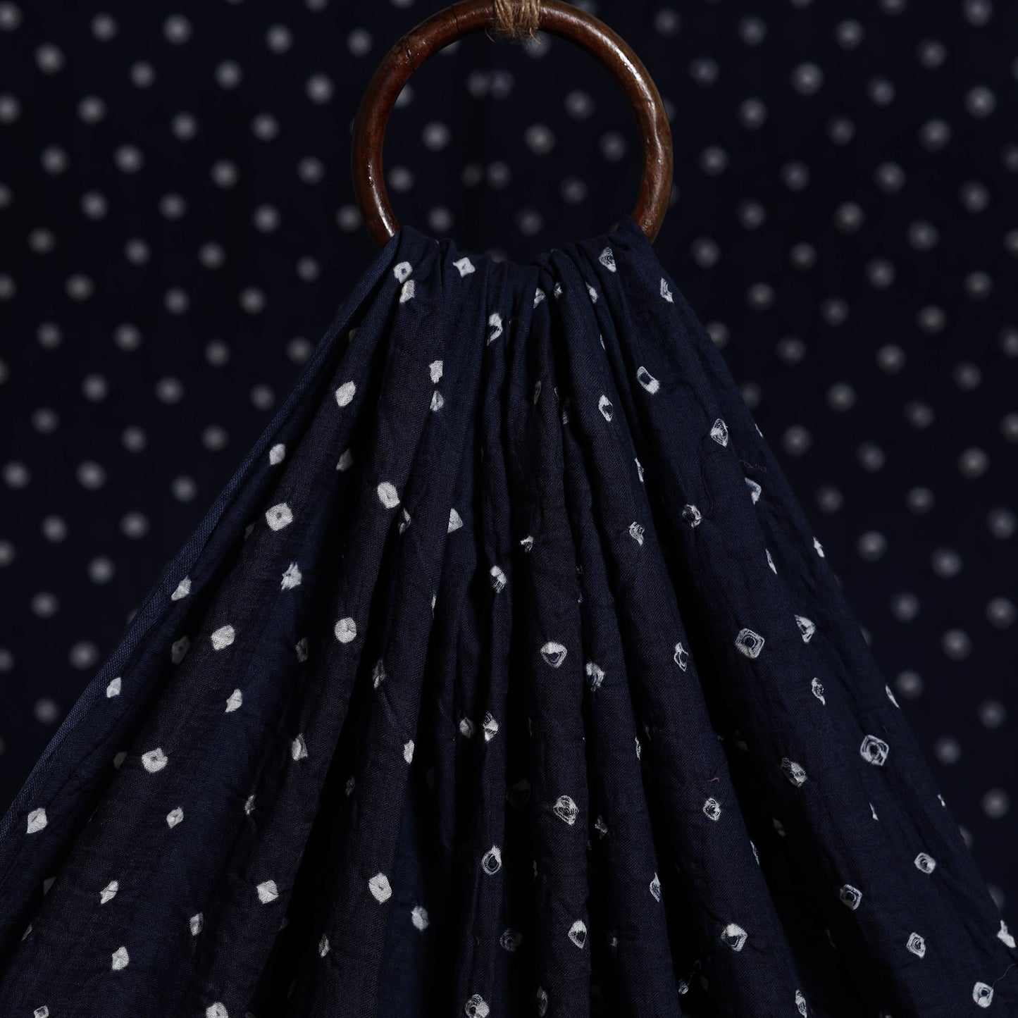 Blue - kutch tie-dye cotton bandhani fabric 02 - handcrafted