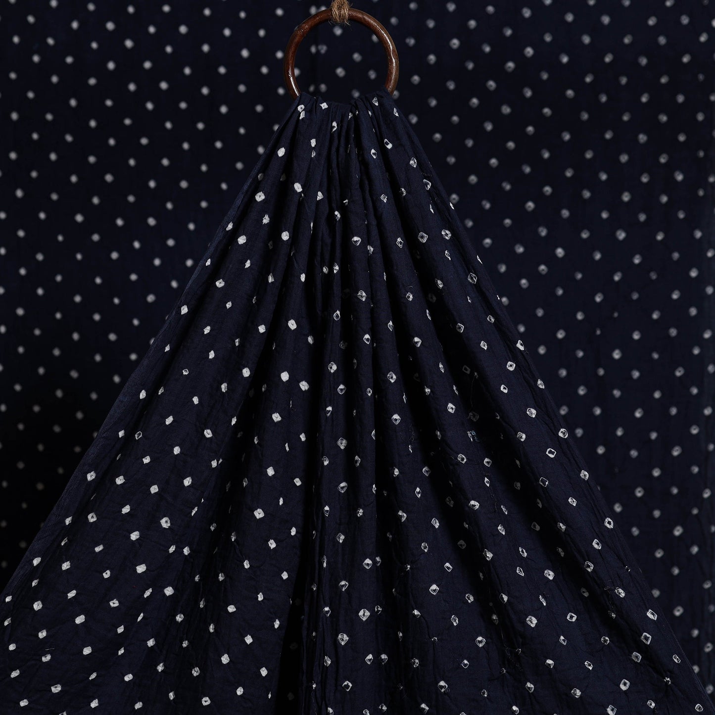 Blue - kutch tie-dye cotton bandhani fabric 02 - handcrafted