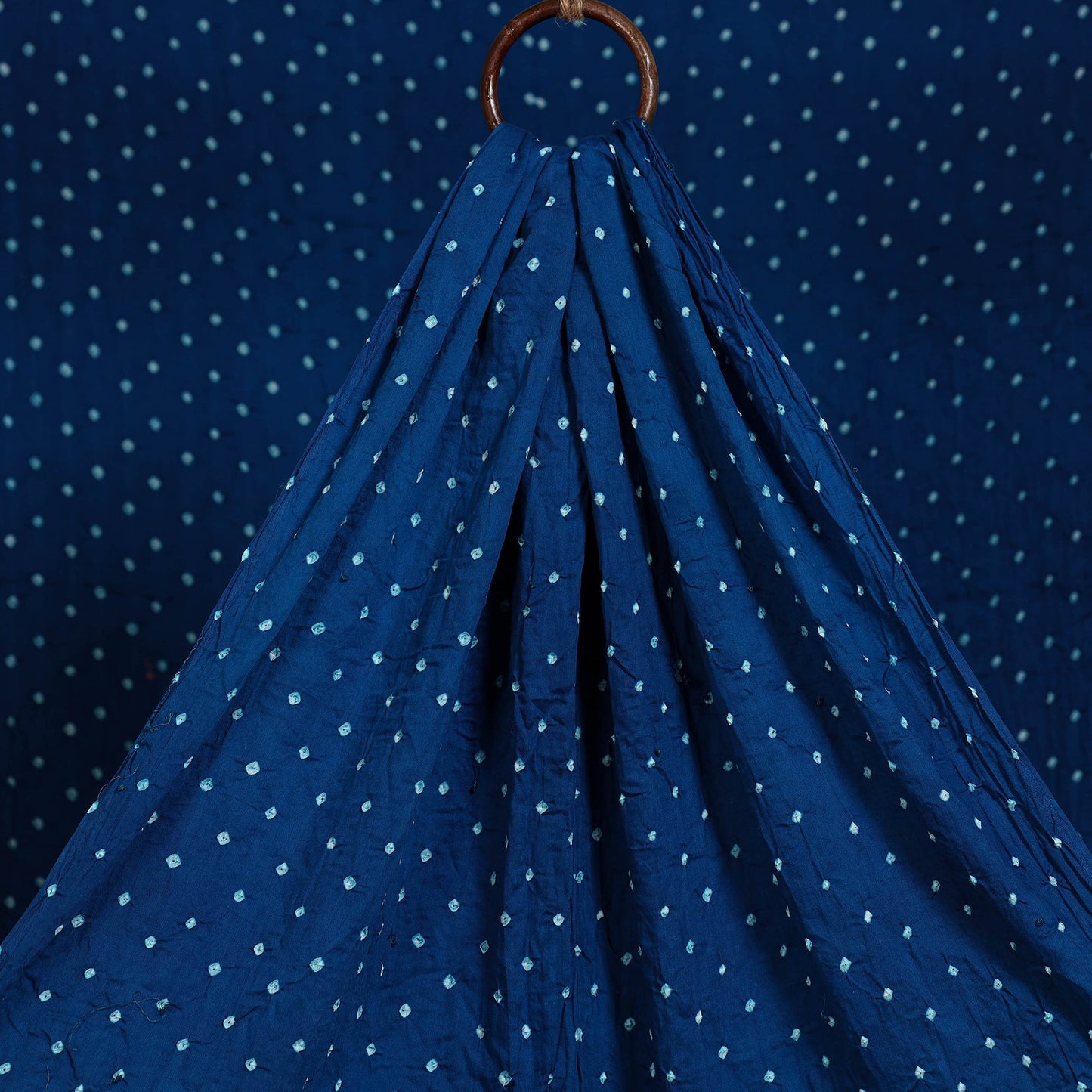 Blue - kutch tie-dye cotton bandhani fabric 06 - handcrafted