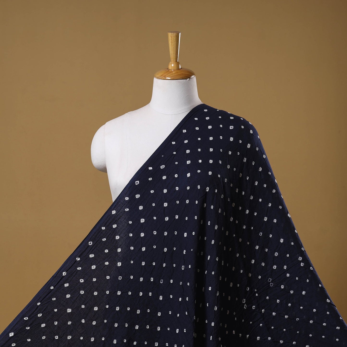 Blue - kutch tie-dye cotton bandhani fabric 07 - handcrafted