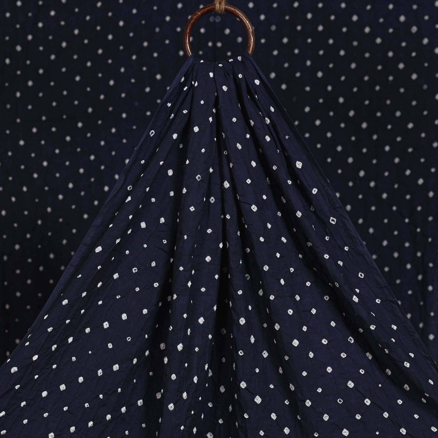 Blue - kutch tie-dye cotton bandhani fabric 07 - handcrafted