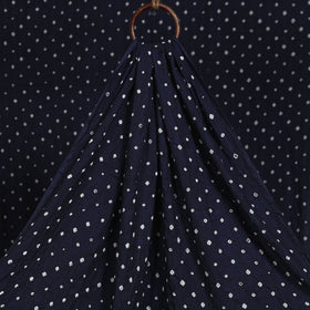 Blue - kutch tie-dye cotton bandhani fabric 07 - handcrafted