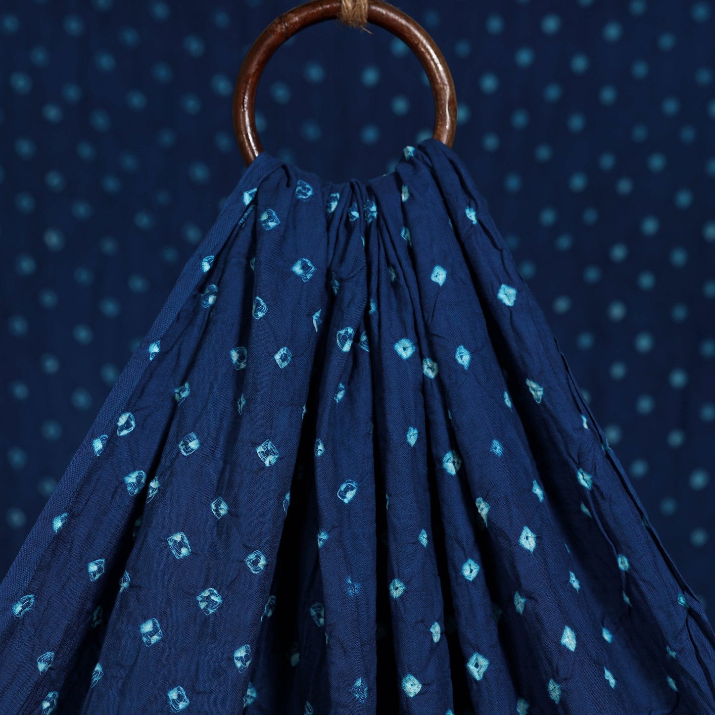 Blue - kutch tie-dye cotton bandhani fabric 10 - handcrafted