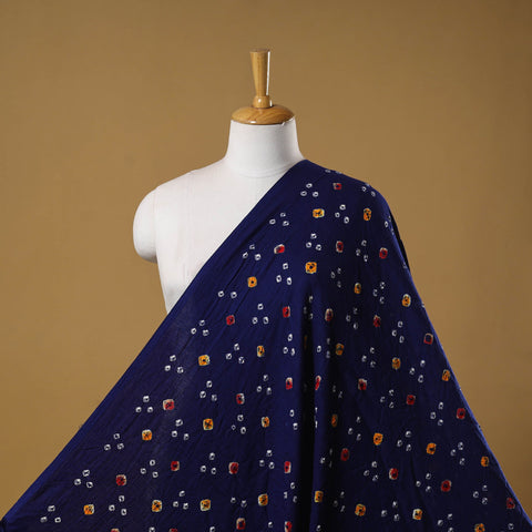 Blue - kutch tie-dye cotton bandhani fabric 14 - handcrafted