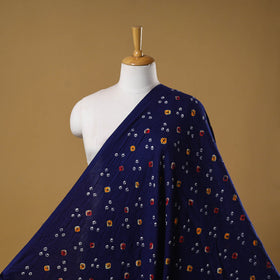 Blue - kutch tie-dye cotton bandhani fabric 14 - handcrafted