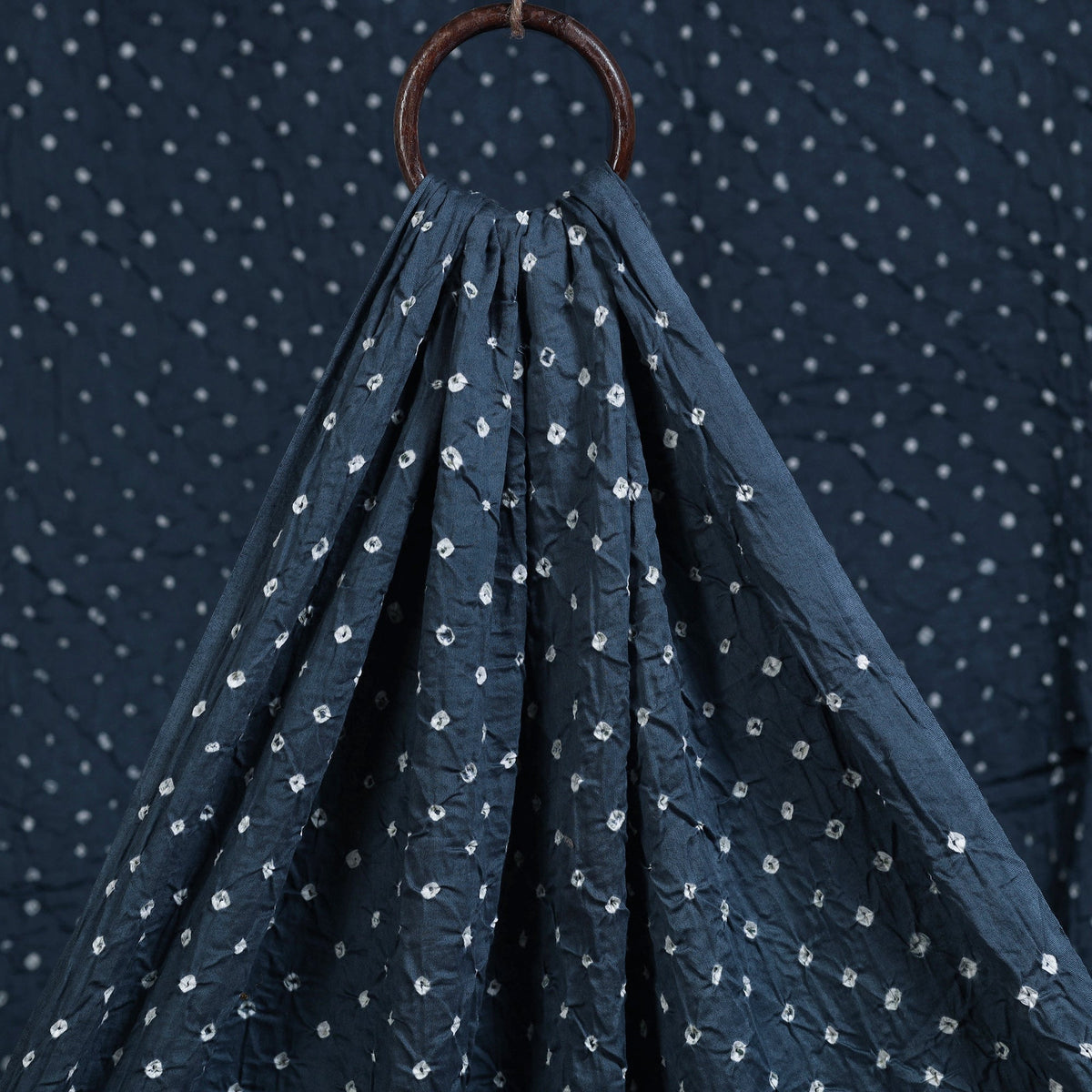 Blue Kutch Tie-Dye Cotton Bandhani Fabric
