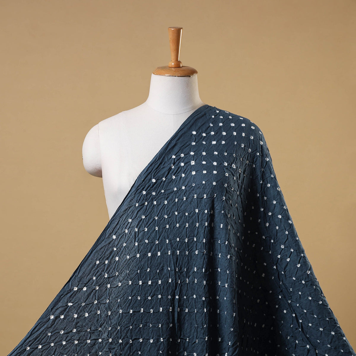 Blue Kutch Tie-Dye Cotton Bandhani Fabric