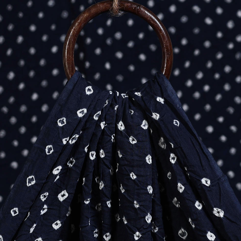 Blue - kutch tie-dye cotton bandhani fabric 23 - handcrafted