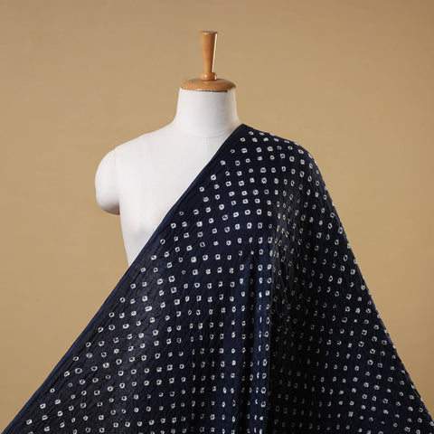 Blue - kutch tie-dye cotton bandhani fabric 23 - handcrafted