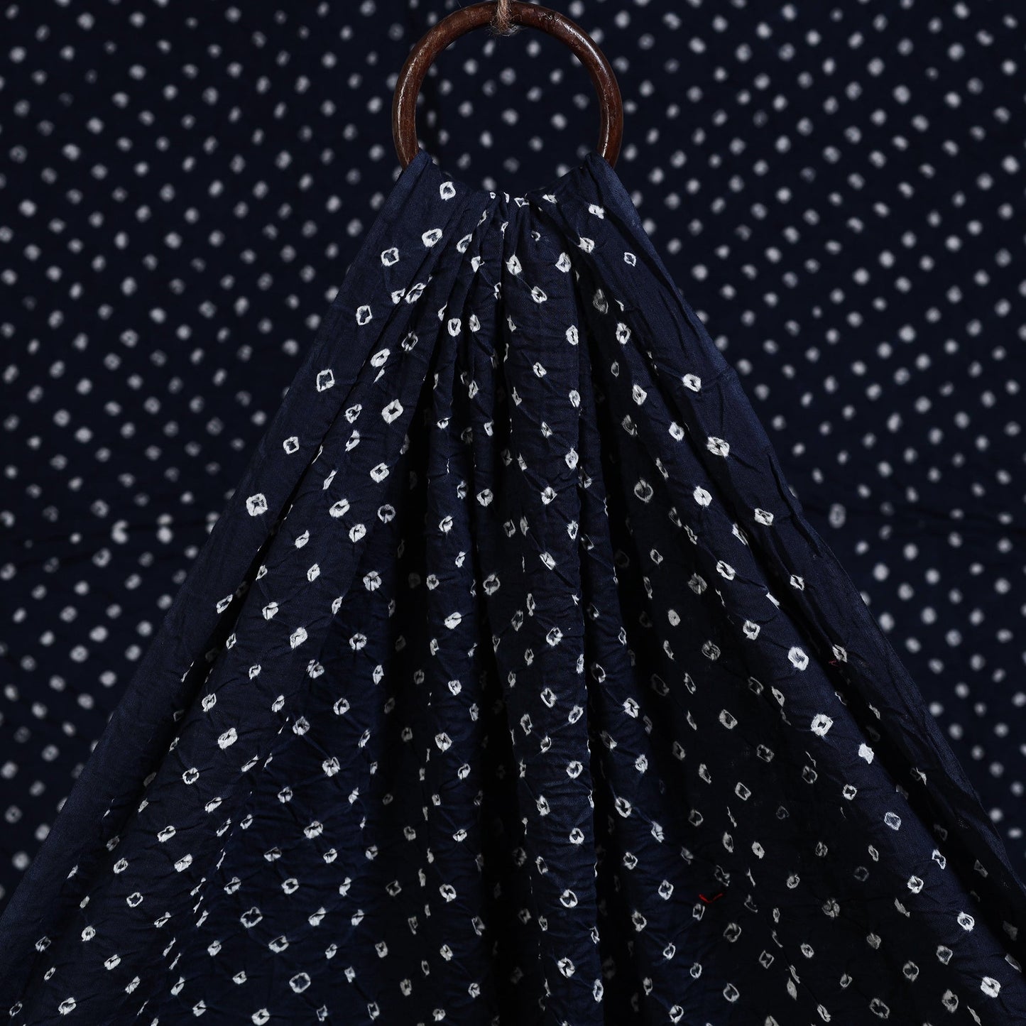 Blue - kutch tie-dye cotton bandhani fabric 23 - handcrafted