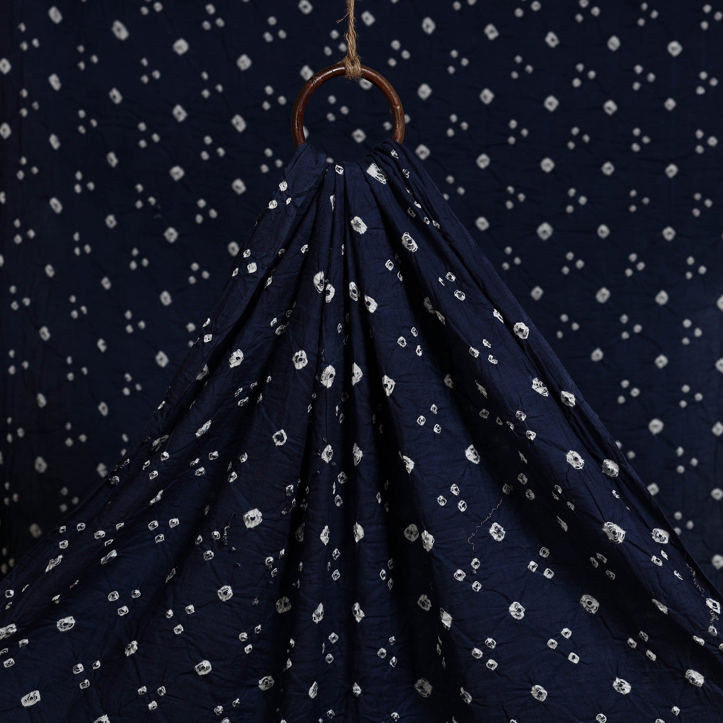 Blue - kutch tie-dye cotton bandhani fabric 25 - handcrafted