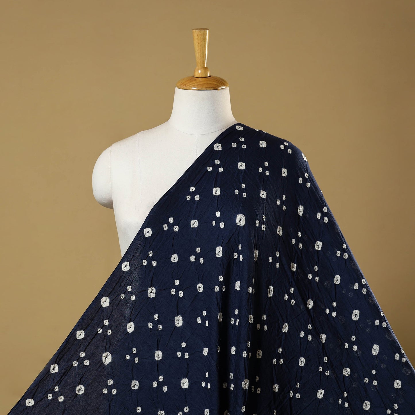 Blue - kutch tie-dye cotton bandhani fabric 25 - handcrafted